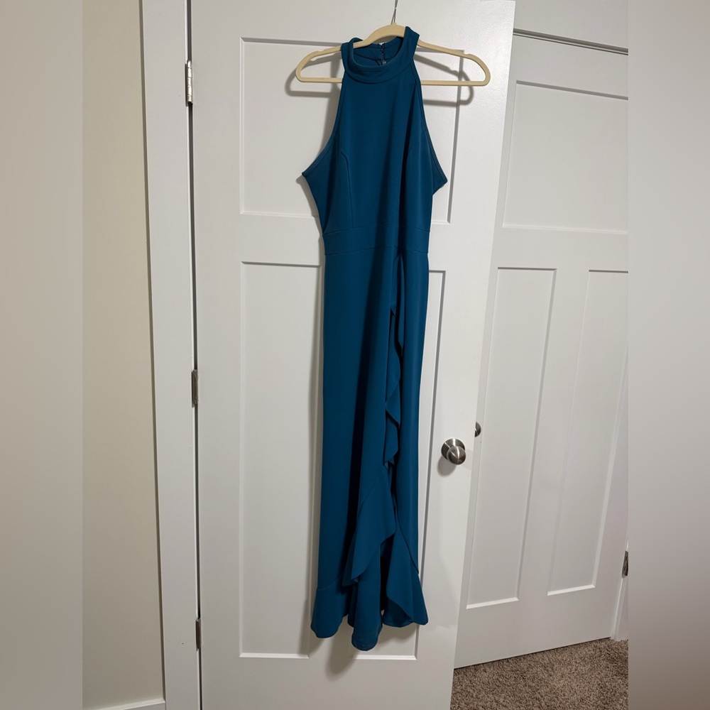 Elegant Teal Sleeveless Dress